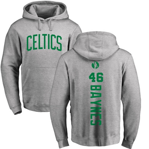 NBA Nike Boston Celtics #46 Aron Baynes Ash Backer Pullover Hoodie