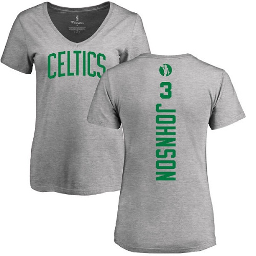 NBA Women's Nike Boston Celtics #3 Dennis Johnson Ash Backer T-Shirt