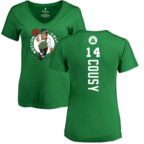 NBA Women's Nike Boston Celtics #14 Bob Cousy Kelly Green Backer T-Shirt