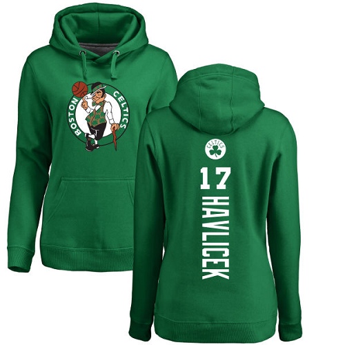 NBA Women's Nike Boston Celtics #17 John Havlicek Kelly Green Backer Pullover Hoodie