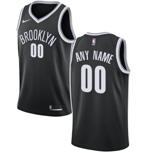 Men's Nike Brooklyn Nets Customized Swingman Black Road NBA Jersey - Icon Edition