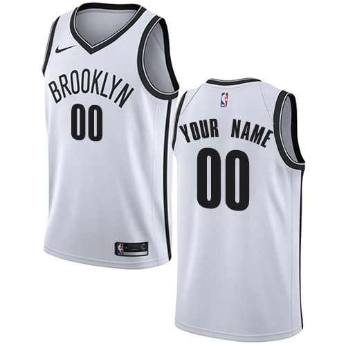 Youth Adidas Brooklyn Nets Customized Swingman White Home NBA Jersey