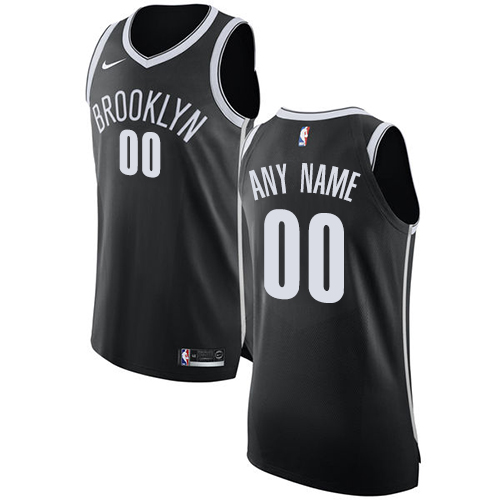 Youth Nike Brooklyn Nets Customized Authentic Black Road NBA Jersey - Icon Edition