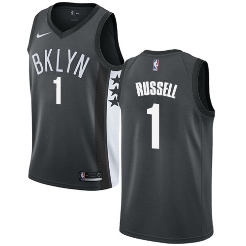 Men's Adidas Brooklyn Nets #1 D'Angelo Russell Authentic Gray Alternate NBA Jersey