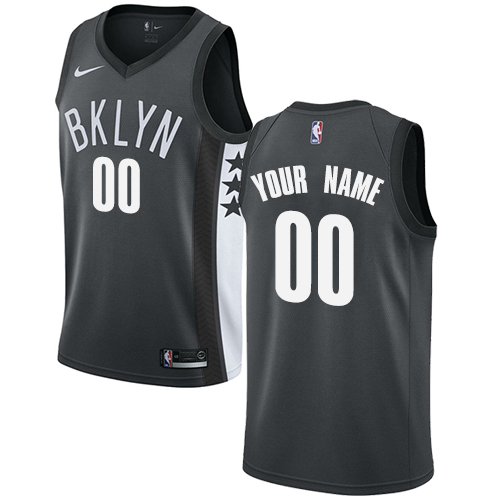 Men's Adidas Brooklyn Nets Customized Authentic Gray Alternate NBA Jersey