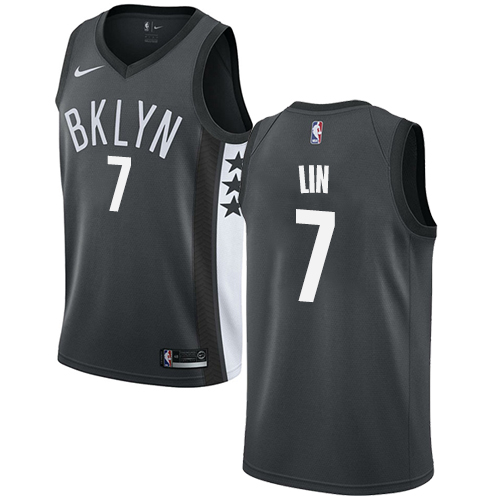 Men's Adidas Brooklyn Nets #7 Jeremy Lin Authentic Gray Alternate NBA Jersey