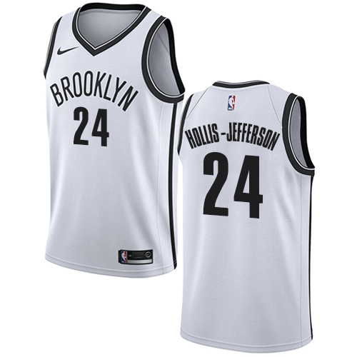Men's Adidas Brooklyn Nets #24 Rondae Hollis-Jefferson Authentic White Home NBA Jersey