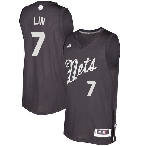 Men's Adidas Brooklyn Nets #7 Jeremy Lin Authentic Black 2016-2017 Christmas Day NBA Jersey