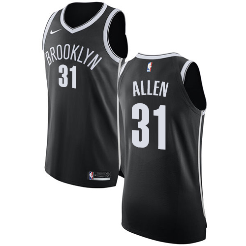 Men's Nike Brooklyn Nets #31 Jarrett Allen Authentic Black Road NBA Jersey - Icon Edition