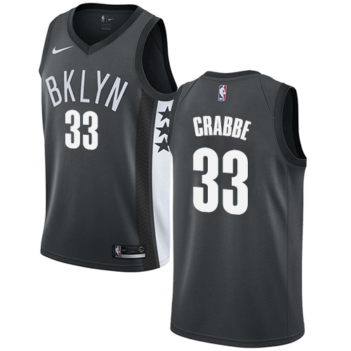 Men's Adidas Brooklyn Nets #33 Allen Crabbe Authentic Gray Alternate NBA Jersey