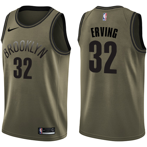 Men's Nike Brooklyn Nets #32 Julius Erving Swingman Green Salute to Service NBA Jersey