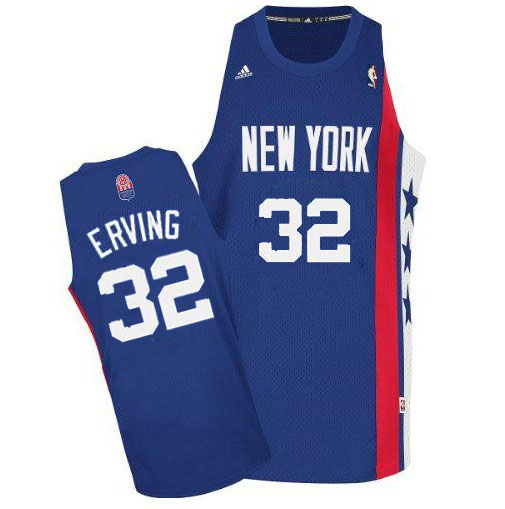 Men's Adidas Brooklyn Nets #32 Julius Erving Swingman Blue ABA Retro Throwback NBA Jersey