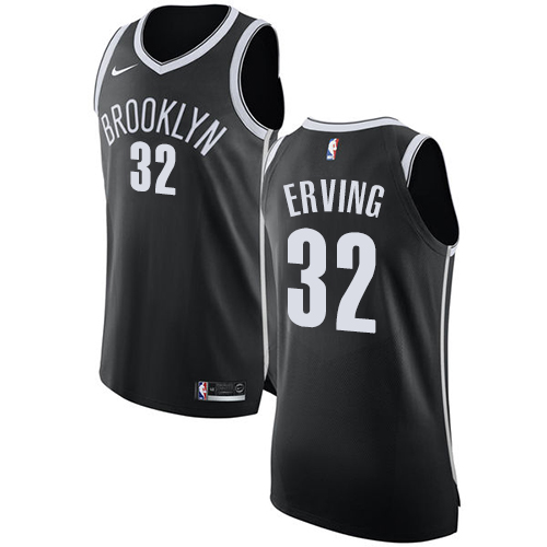 Women's Nike Brooklyn Nets #32 Julius Erving Authentic Black Road NBA Jersey - Icon Edition