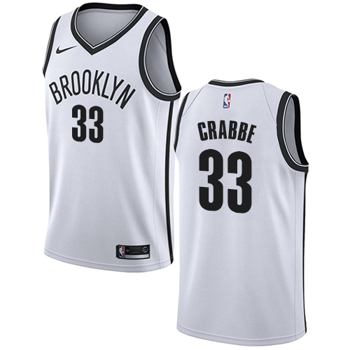 Youth Adidas Brooklyn Nets #33 Allen Crabbe Authentic White Home NBA Jersey