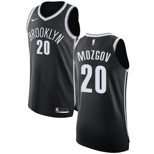 Youth Nike Brooklyn Nets #20 Timofey Mozgov Authentic Black Road NBA Jersey - Icon Edition