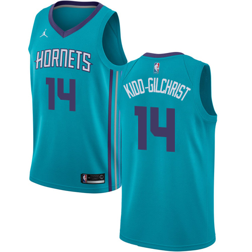 Men's Nike Jordan Charlotte Hornets #14 Michael Kidd-Gilchrist Authentic Teal NBA Jersey - Icon Edition