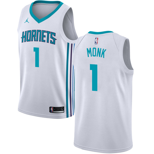 Men's Nike Jordan Charlotte Hornets #1 Malik Monk Authentic White NBA Jersey - Association Edition