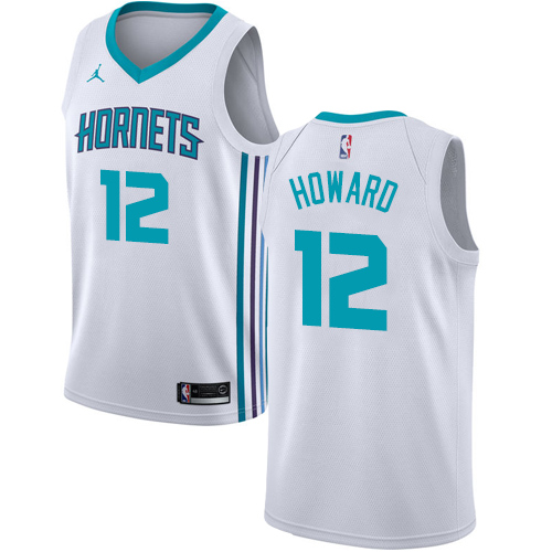 Men's Nike Jordan Charlotte Hornets #12 Dwight Howard Authentic White NBA Jersey - Association Edition
