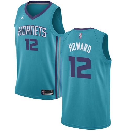 Men's Nike Jordan Charlotte Hornets #12 Dwight Howard Authentic Teal NBA Jersey - Icon Edition