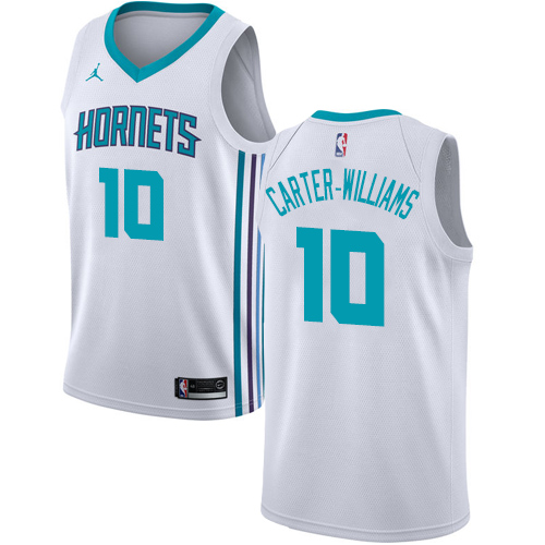 Men's Nike Jordan Charlotte Hornets #10 Michael Carter-Williams Authentic White NBA Jersey - Association Edition