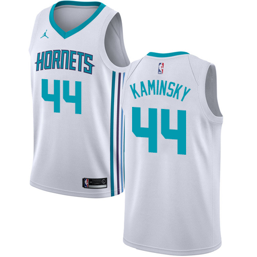 Men's Nike Jordan Charlotte Hornets #44 Frank Kaminsky Authentic White NBA Jersey - Association Edition