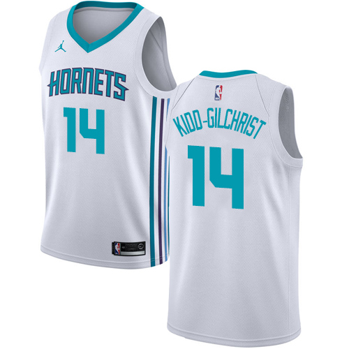 Youth Nike Jordan Charlotte Hornets #14 Michael Kidd-Gilchrist Authentic White NBA Jersey - Association Edition