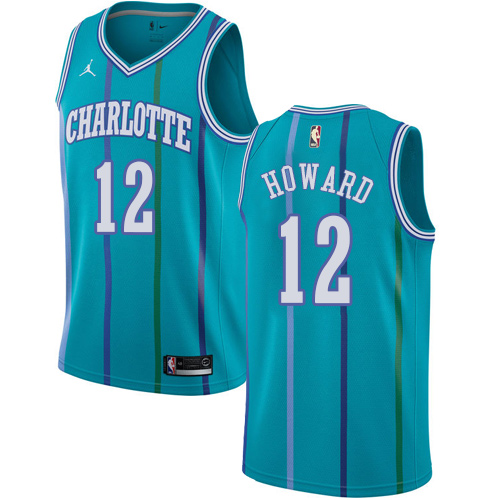 Men's Nike Jordan Charlotte Hornets #12 Dwight Howard Swingman Aqua Hardwood Classics NBA Jersey