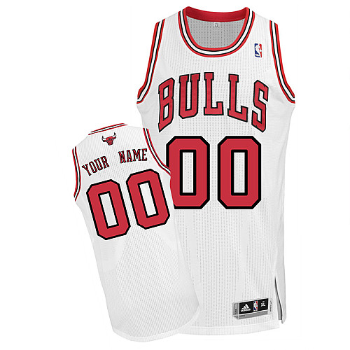 Men's Adidas Chicago Bulls Customized Authentic White Home NBA Jersey