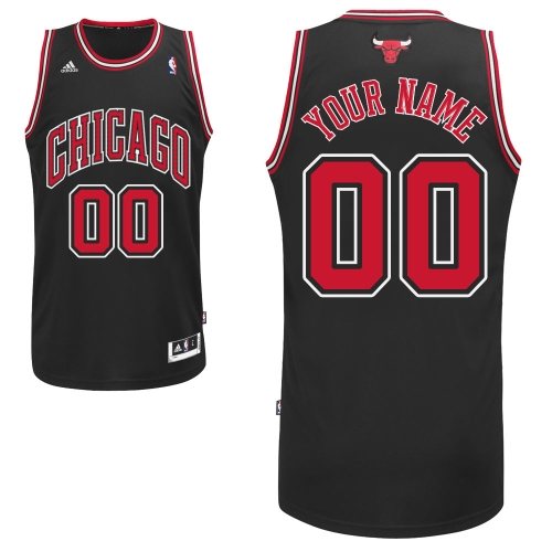 Men's Adidas Chicago Bulls Customized Swingman Black Alternate NBA Jersey