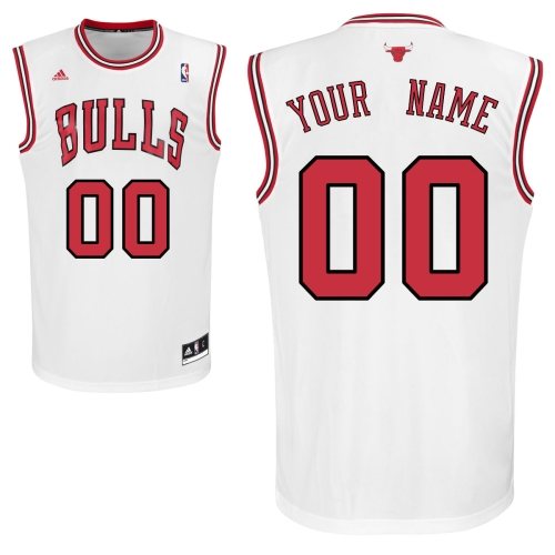 Youth Adidas Chicago Bulls Customized Swingman White Home NBA Jersey