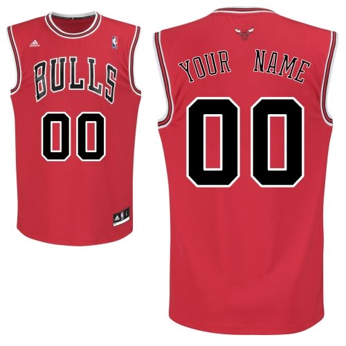 Youth Adidas Chicago Bulls Customized Swingman Red Road NBA Jersey