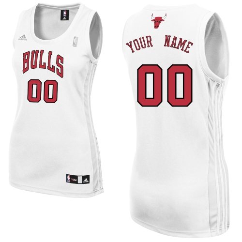 Women's Adidas Chicago Bulls Customized Swingman White Home NBA Jersey