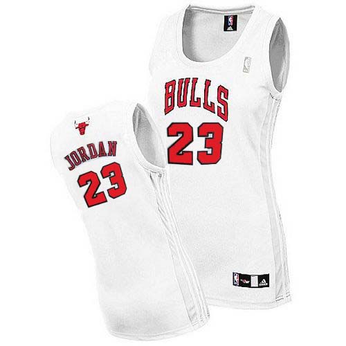 Women's Adidas Chicago Bulls #23 Michael Jordan Authentic White Home NBA Jersey