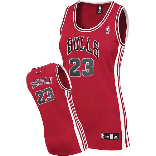 Women's Adidas Chicago Bulls #23 Michael Jordan Authentic Red Road NBA Jersey