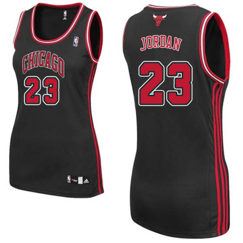 Women's Adidas Chicago Bulls #23 Michael Jordan Authentic Black Alternate NBA Jersey