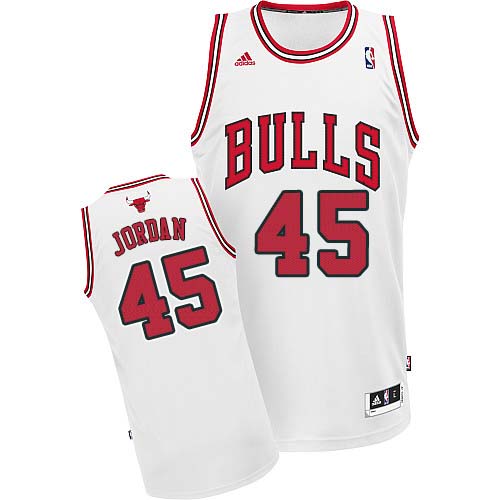 Men's Adidas Chicago Bulls #45 Michael Jordan Swingman White Home NBA Jersey