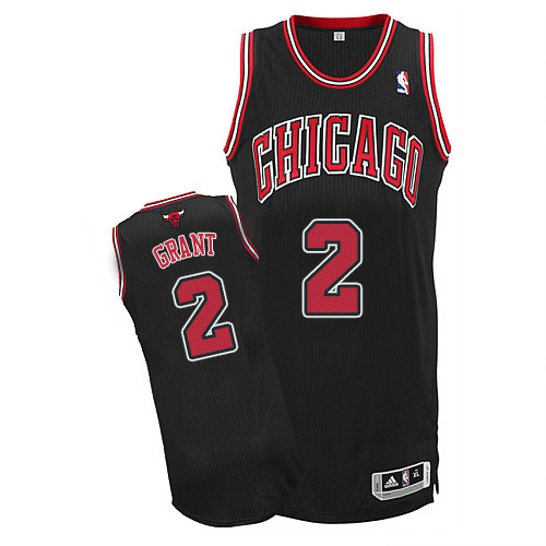Men's Adidas Chicago Bulls #2 Jerian Grant Authentic Black Alternate NBA Jersey
