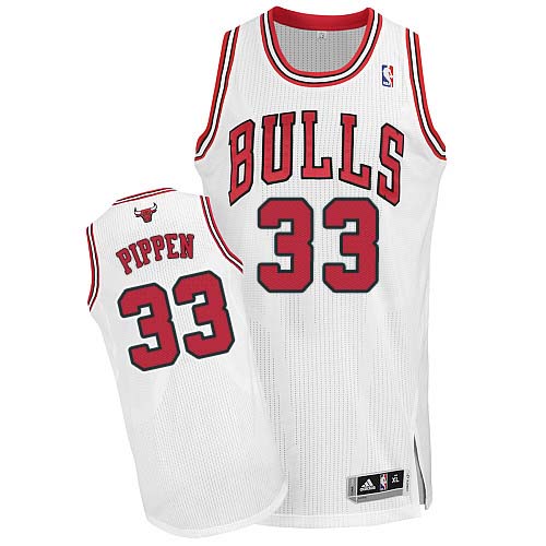Men's Adidas Chicago Bulls #33 Scottie Pippen Authentic White Home NBA Jersey