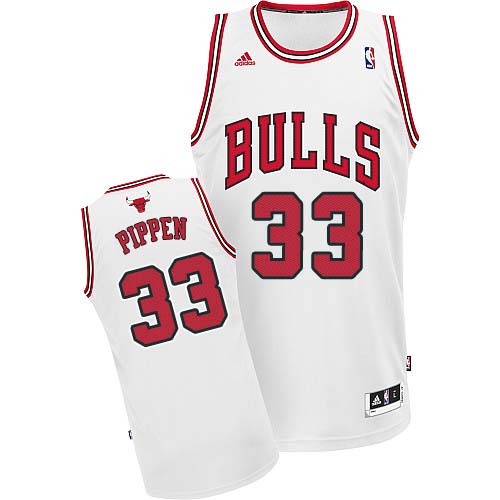 Men's Adidas Chicago Bulls #33 Scottie Pippen Swingman White Home NBA Jersey