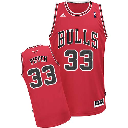 Men's Adidas Chicago Bulls #33 Scottie Pippen Swingman Red Road NBA Jersey