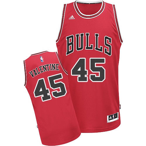 Men's Adidas Chicago Bulls #45 Denzel Valentine Swingman Red Road NBA Jersey