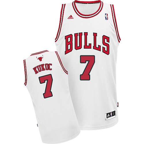 Men's Adidas Chicago Bulls #7 Toni Kukoc Swingman White Home NBA Jersey