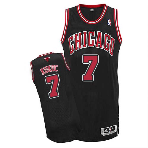 Men's Adidas Chicago Bulls #7 Toni Kukoc Authentic Black Alternate NBA Jersey