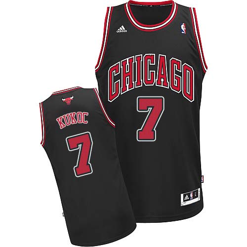 Men's Adidas Chicago Bulls #7 Toni Kukoc Swingman Black Alternate NBA Jersey