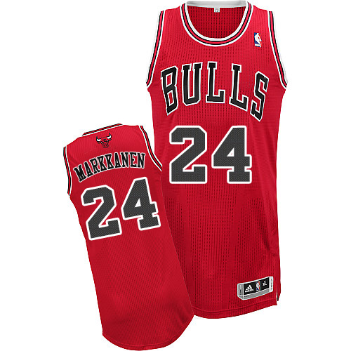 Men's Adidas Chicago Bulls #24 Lauri Markkanen Authentic Red Road NBA Jersey