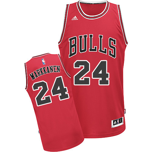 Men's Adidas Chicago Bulls #24 Lauri Markkanen Swingman Red Road NBA Jersey