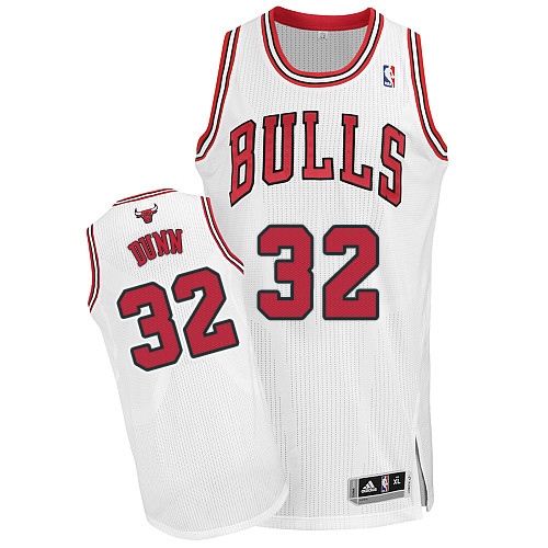 Men's Adidas Chicago Bulls #32 Kris Dunn Authentic White Home NBA Jersey