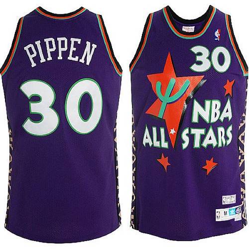 Men's Adidas Chicago Bulls #30 Scottie Pippen Swingman Purple 1995 All Star Throwback NBA Jersey