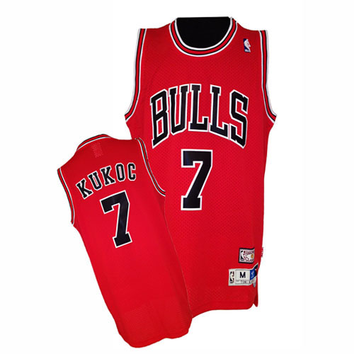 Men's Adidas Chicago Bulls #7 Toni Kukoc Authentic Red Throwback NBA Jersey