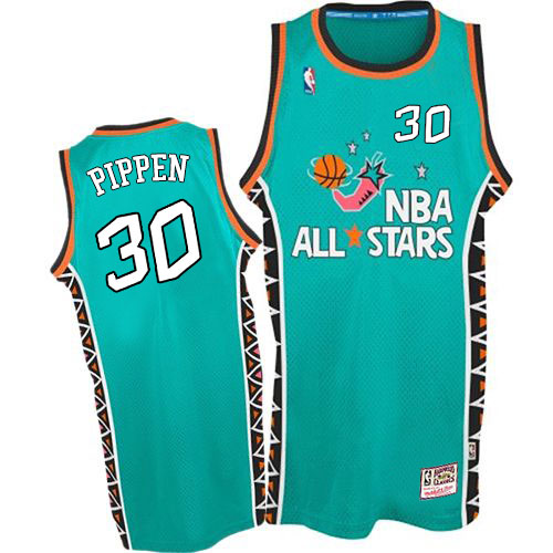 Men's Mitchell and Ness Chicago Bulls #30 Scottie Pippen Authentic Light Blue 1996 All Star Throwback NBA Jersey